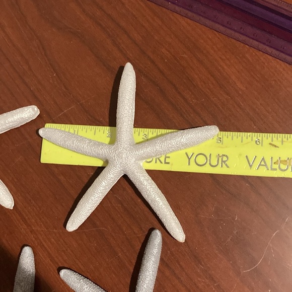 Set of four resin starfish for decoration crafting white gray - Picture 5 of 5